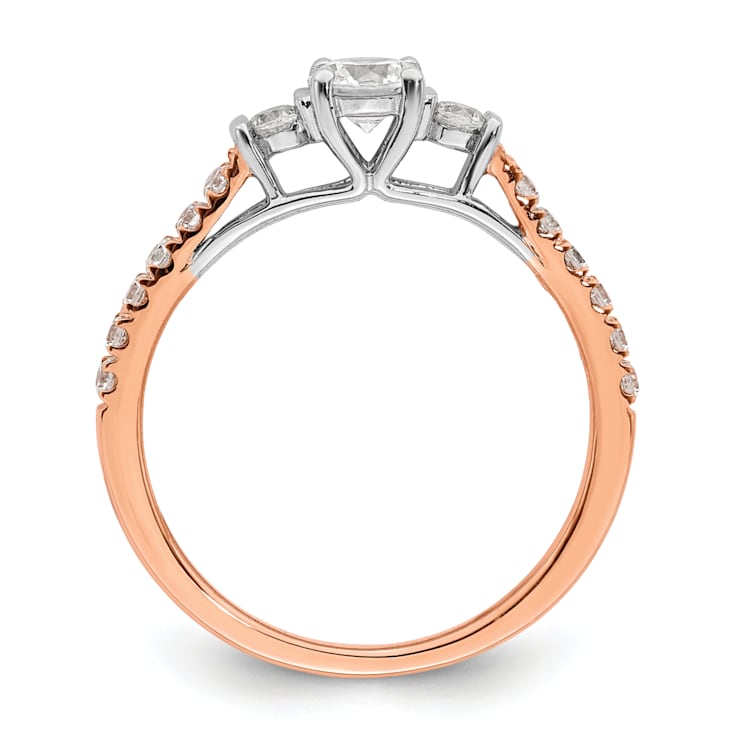 10K Two-tone Lab Grown Diamond VS/SI GH, Complete Engagement Ring 0.71ctw