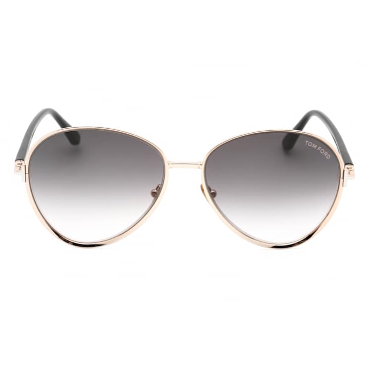 Tom Ford Shiny Rose Frame / Gradient Smoke Lenses Sunglasses