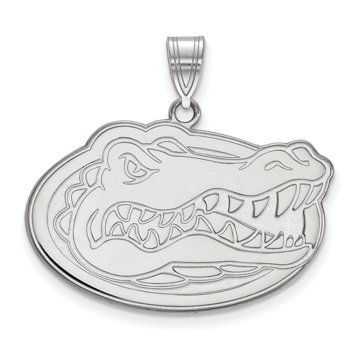 Rhodium Over Sterling Silver LogoArt University of Florida Large Pendant