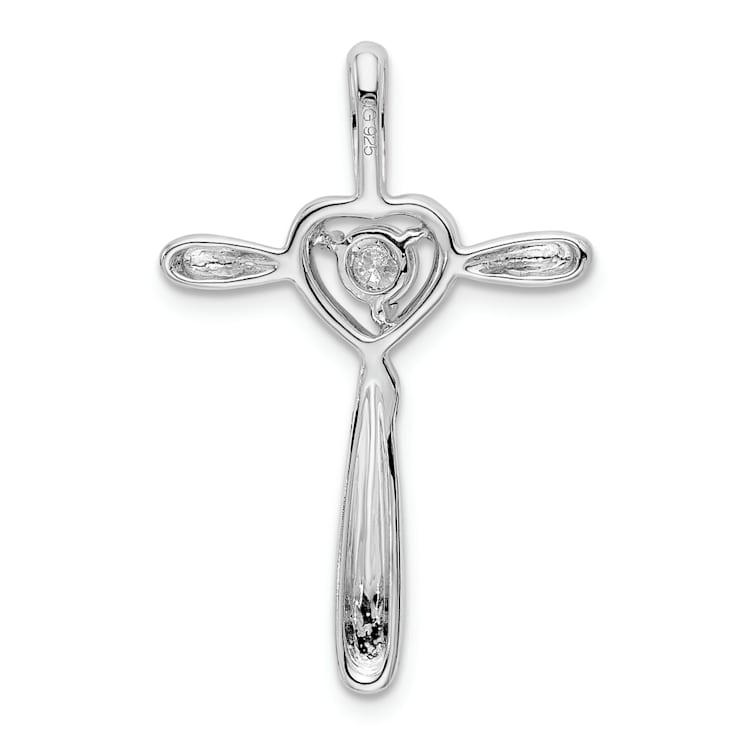 Rhodium Over 14k White Gold Diamond Chain Slide Pendant