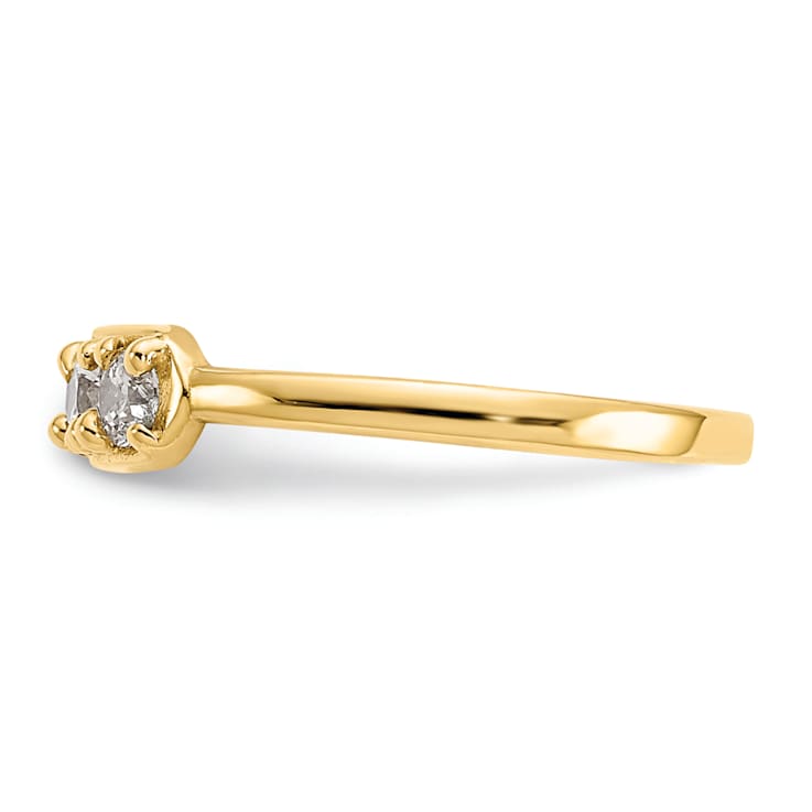 14K Yellow Gold CZ Toe Ring 0.015ctw minimum