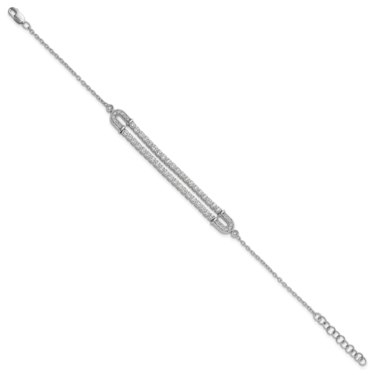 14K White Gold Lab Grown Diamond VS/SI GH, with 1 Inch Extension Bracelet