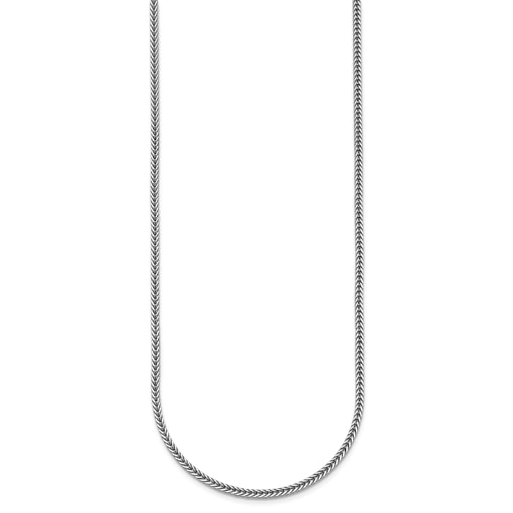 Rhodium Over Sterling Silver Polished 2.1mm Franco 20 Inch Chain