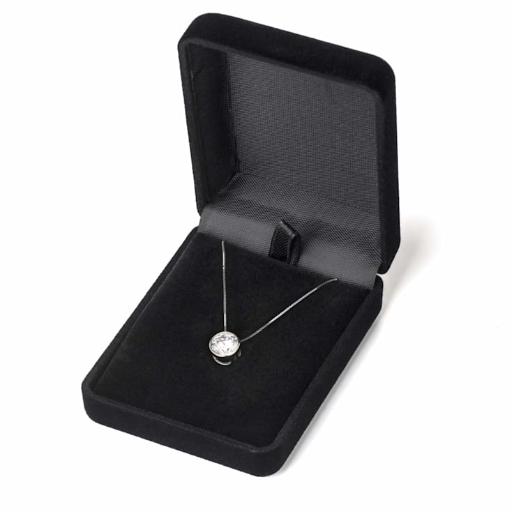 White Cubic Zirconia 14k White Gold Pendant With Chain 1.50ctw