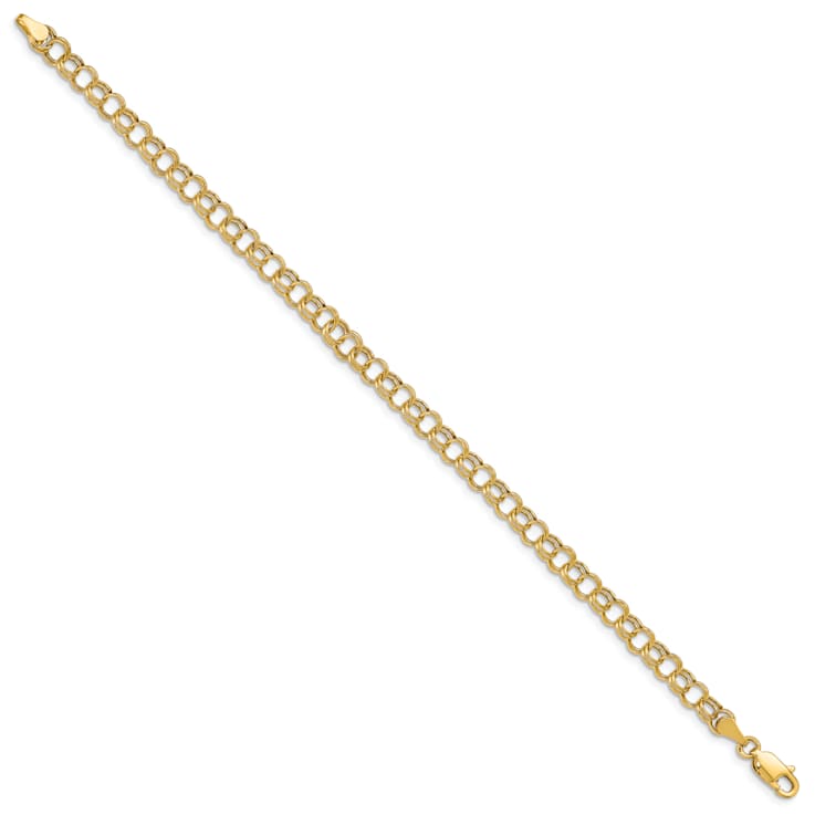 14k Yellow Gold 5mm Double Link Charm Bracelet