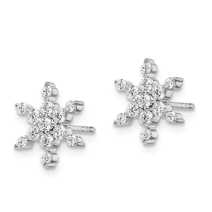 Rhodium Over 14K White Gold Lab Grown Diamond SI1/SI2, G H I, Star Post Earrings
