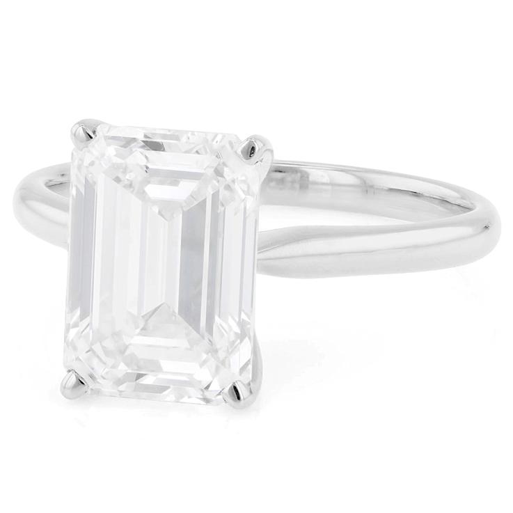 Lab-Grown Diamond Emerald-Cut Solitaire Ring In 14K White Gold 5.00ct