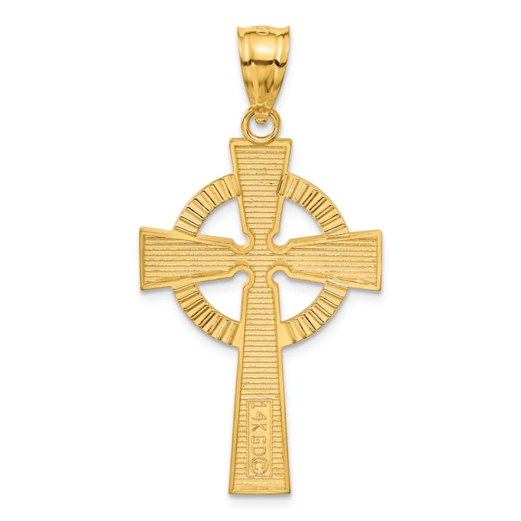 14K Yellow Gold Celtic Cross Pendant