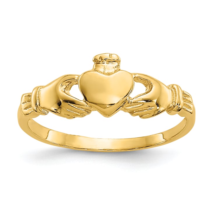 14K Yellow Gold Claddagh Baby Ring