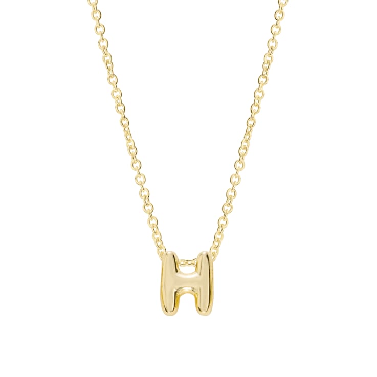 CZ Initial H Tennis Necklace And Pendant Set In 14K Gold Over Brass 4.05ctw