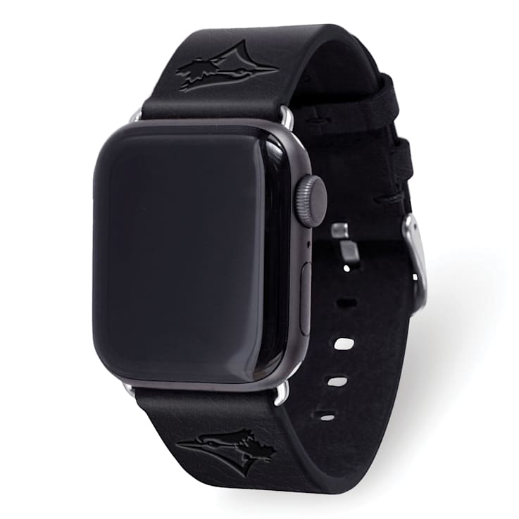 Gametime MLB Toronto Blue Jays Black Leather Apple Watch Band (38/40mm
S/M). Watch not included.