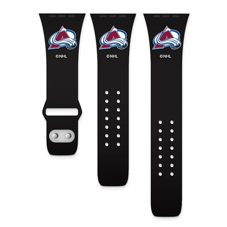 Gametime NHL Colorado Avalanche Black Silicone Apple Watch Band (38/40mm
M/L). Watch not included.
