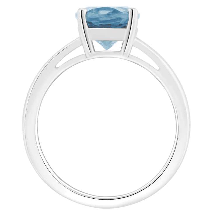 10x8mm Oval Sky Blue Topaz Rhodium Over Sterling Silver Ring