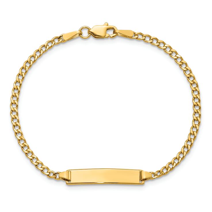 10k Yellow Gold Children's Curb Link ID Bracelet