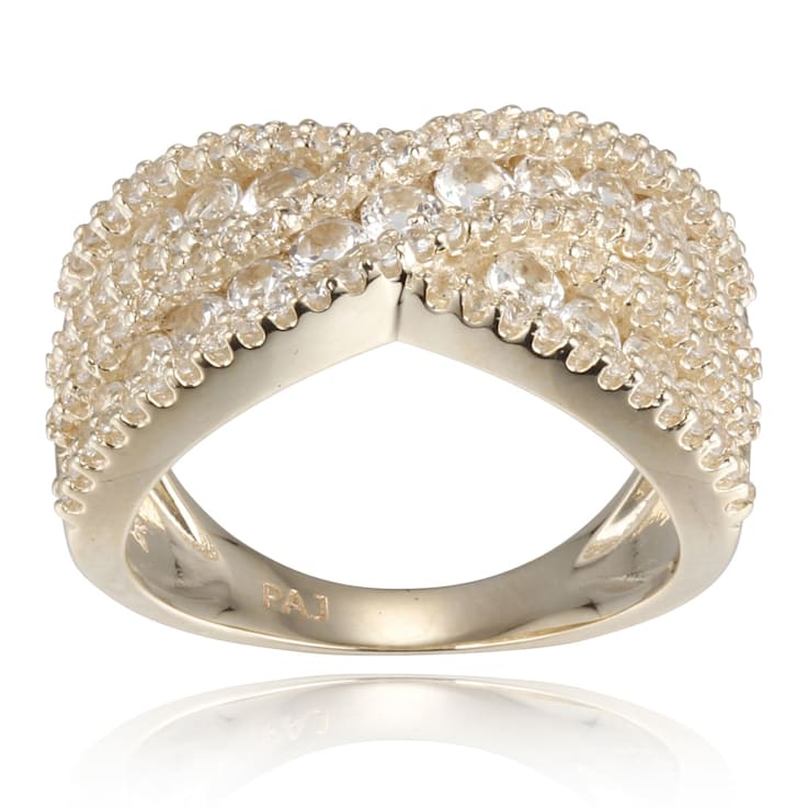 White Topaz Rhodium Over 10k White Gold Ring