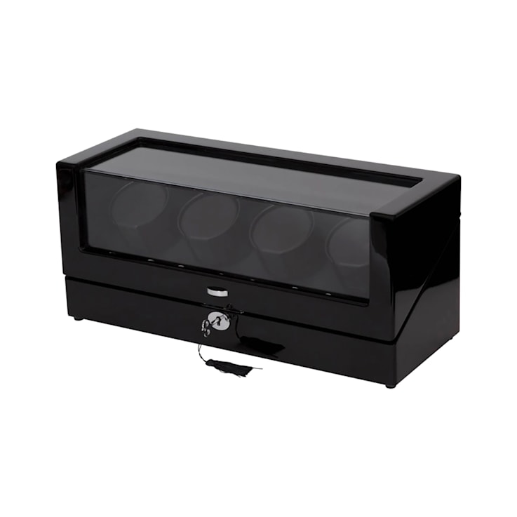 Mele and Co Langdon Glass Top Locking Four Watch Winder