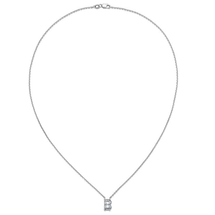 White Lab-Grown Diamond F VS 14K White Gold "B" Initial
Necklace 2.00ct