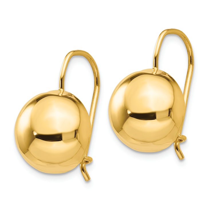 14K Yellow Gold Half Ball Dangle Earrings