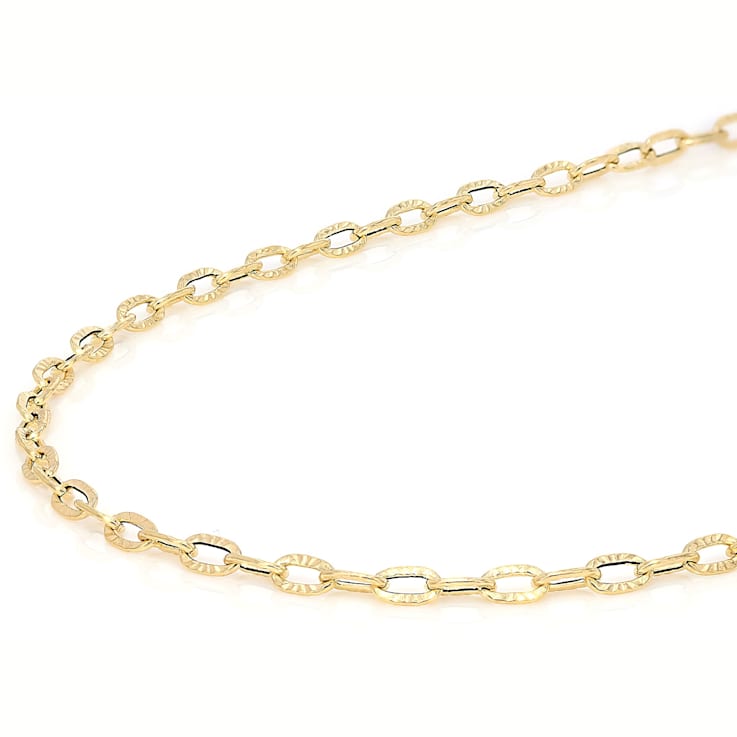 18 Inch Sun Link Chain Necklace in Solid 14K Yellow Gold