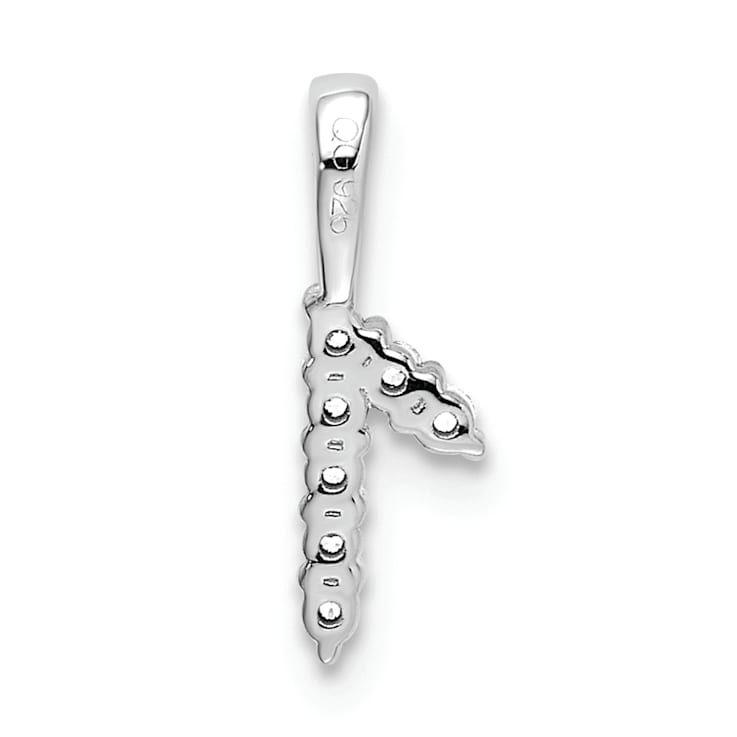 Rhodium Over 14k White Gold Diamond Number 1 Pendant