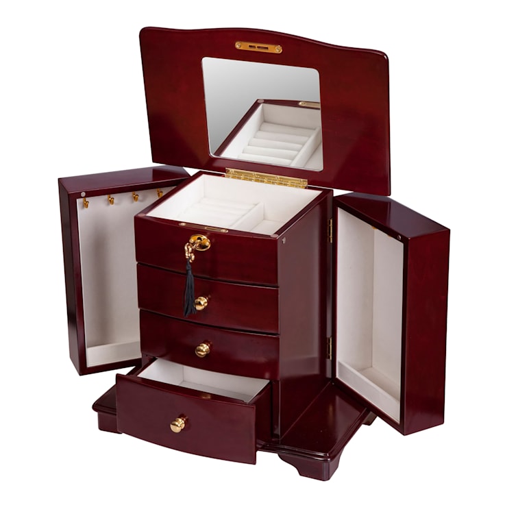 Mele and Co Waverly Locking Wooden Jewelry Box