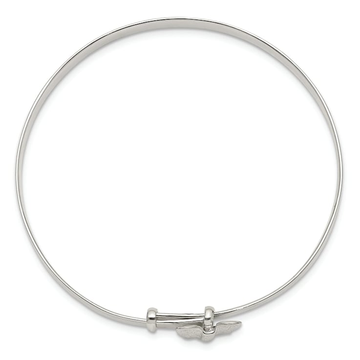 Sterling Silver Butterfly 4mm Adjustable Children's Bangle