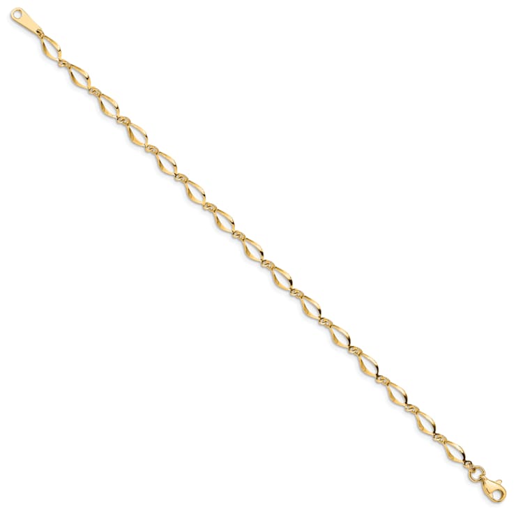 14K Yellow Gold Polished Fancy Link Bracelet