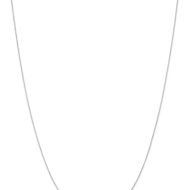 Rhodium Over 14k White Gold 0.4mm Cable 24 Inch Chain
