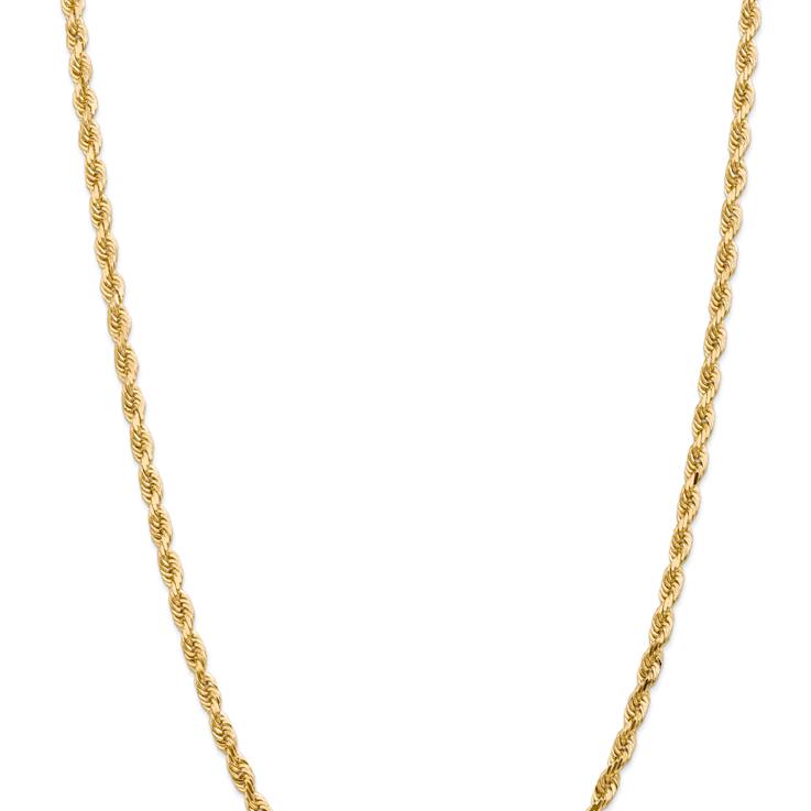 14k Yellow Gold 4.5mm Solid Diamond-Cut Quadruple Rope 22 Inch Chain