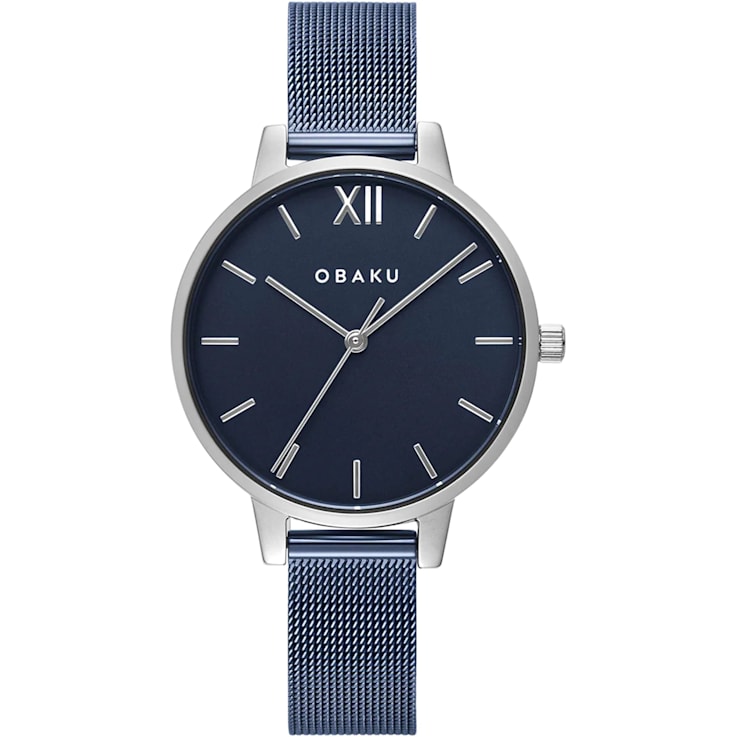 Obaku Women's Liv Arctic Blue Dial Blue Stainless Steel Mesh Band Watch
