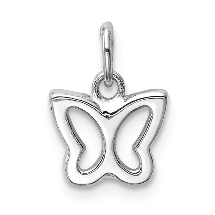 Rhodium Over 14k White Gold Cut-Out Butterfly Pendant