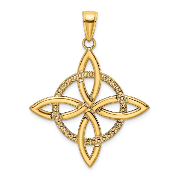14K Yellow Gold Large Celtic Eternity Knot Charm