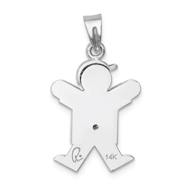 Rhodium Over 14k White Gold Diamond Kid Pendant