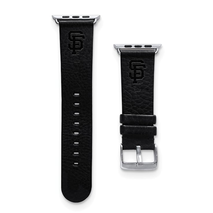Gametime MLB San Francisco Giants Black Leather Apple Watch Band
(42/44mm S/M). Watch not included.
