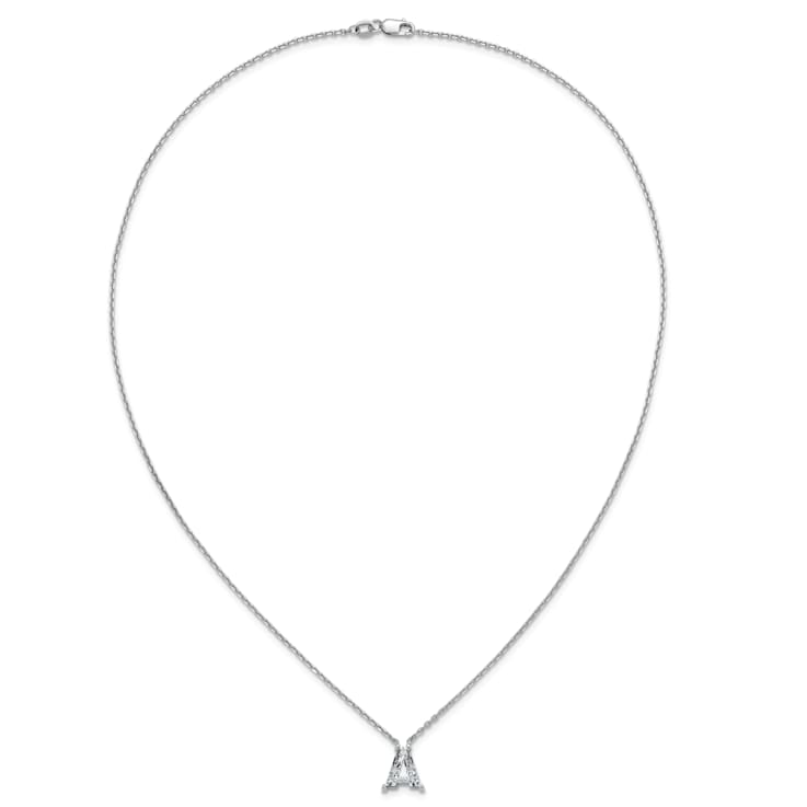 White Lab-Grown Diamond F VS 14K White Gold "A" Initial
Necklace 2.00ct
