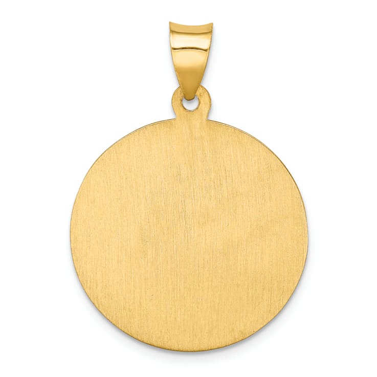 14k Yellow Gold Polished and Satin Saint Florian Medal Pendant