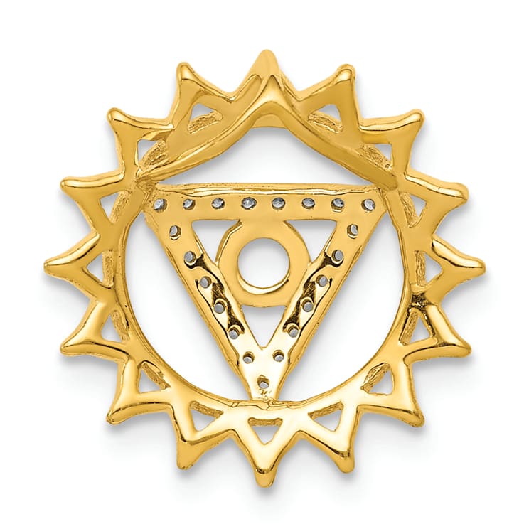 14k Yellow Gold and Rhodium Over 14k Yellow Gold Diamond
Vishuddha/Throat Chakra Chain Slide Pendant