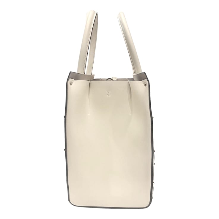 Valentino Garavani Beehive Lattice Ivory Studded Leather Tote Bag