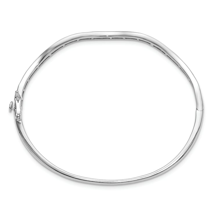 Rhodium Over 14K White Gold Lab Grown Diamond VS/SI GH, Wavy Bangle
Bracelet 1.284ctw