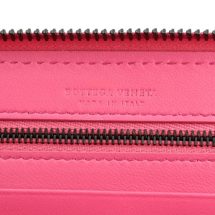 Bottega Veneta Intrecciato Zipper French Calf Leather Wallet