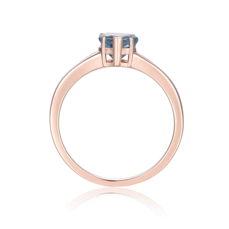 London Blue Topaz Heart Shape 14K Rose Gold Over Sterling Silver
Solitaire Ring