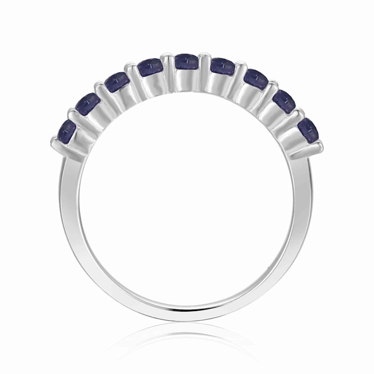 Blue Real Sapphire Ring Sapphire Sterling Silver Anniversary Style
Stackable Band Ring