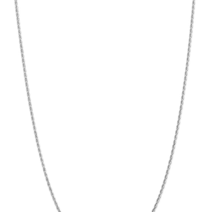Rhodium Over 14k White Gold 2mm Solid Diamond-cut Quadruple Rope 30 Inch Chain