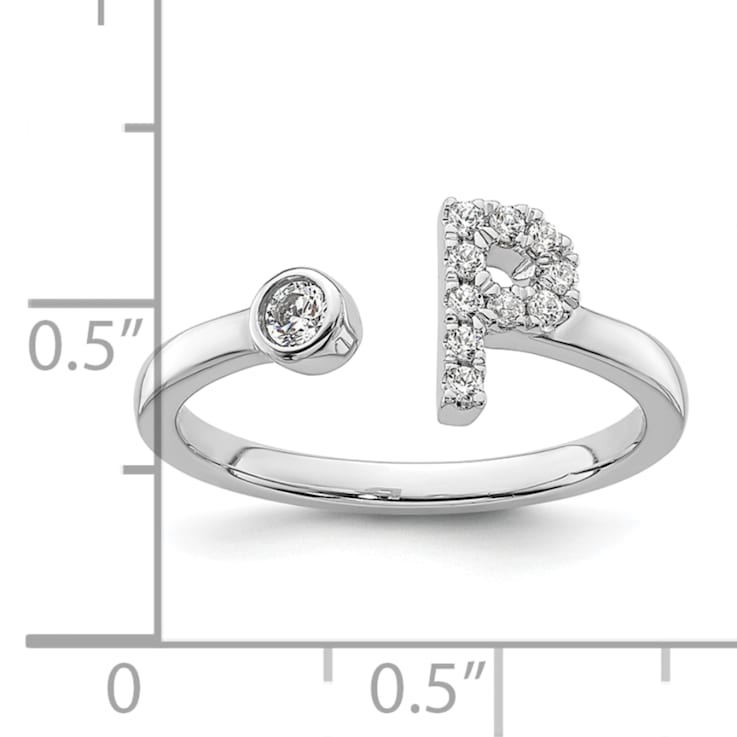 Rhodium Over 14K White Gold Lab Grown Diamond VS/SI GH, Initial P
Adjustable Ring