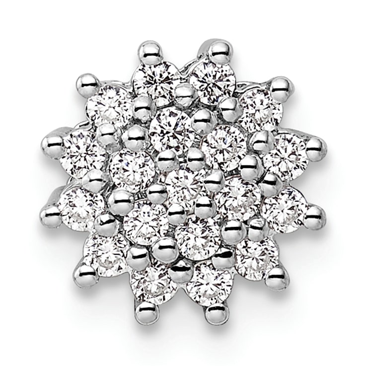 Rhodium Over 14K Gold Lab Grown Diamond SI1/SI2, G H I, Cluster Chain
Slide Pendant 0.28ctw