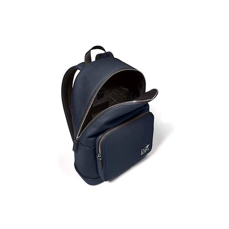 Michael Kors Cooper Large Pebbled Leather Backpack in Navy