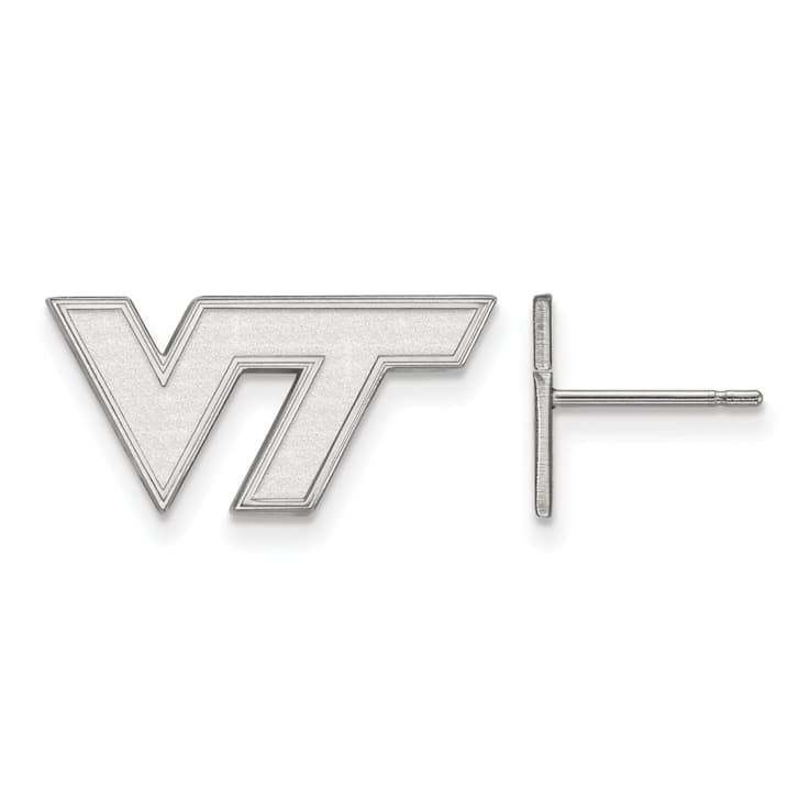 Rhodium Over Sterling Silver  LogoArt Virginia Tech Extra Small Post Earrings