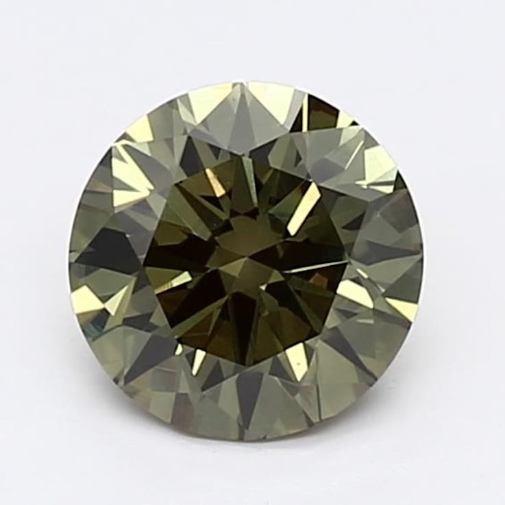 1.21ct Dark Green Round Lab-Grown Diamond SI1 Clarity IGI Certified