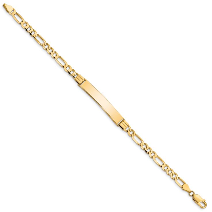 10k Yellow Gold Figaro Link ID Bracelet