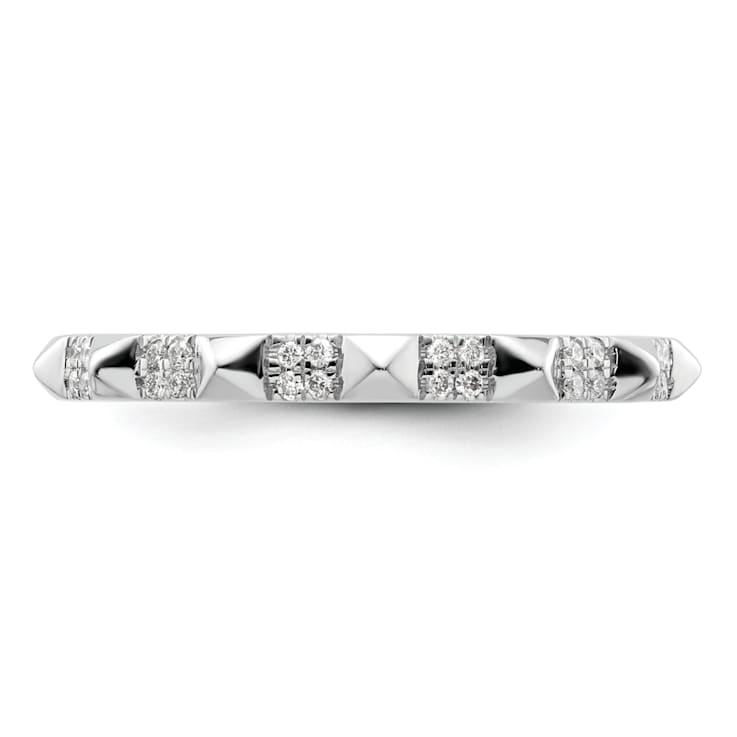 14K White Gold Stackable Expressions Diamond Ring 0.128ctw